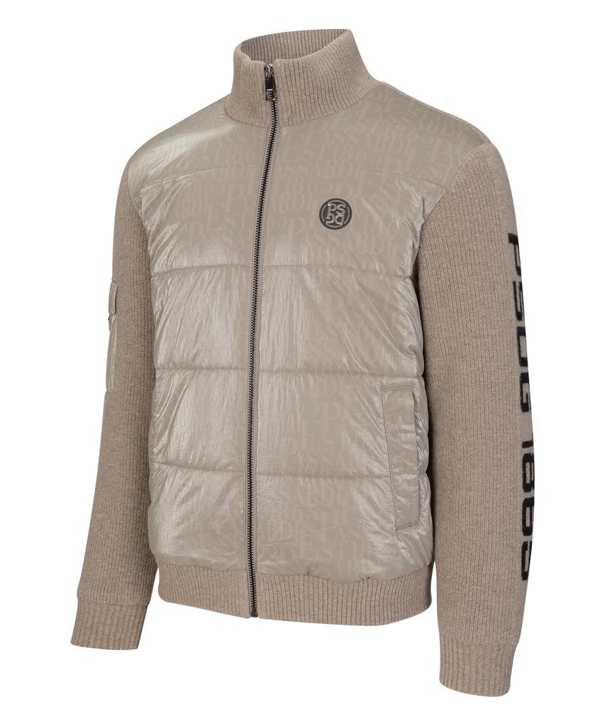 Passardi Golf Logo Pattern Woven Mix Windproof Cardigan
