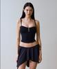 VINAJ Asymmetrical Ruffle Skirt Cover-Up (Black)
