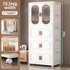 Stackable Large Capacity Fold Storage Box Plastic Clothing Storage Bin with Lid with Wheels Sundries Storages With Double Door
