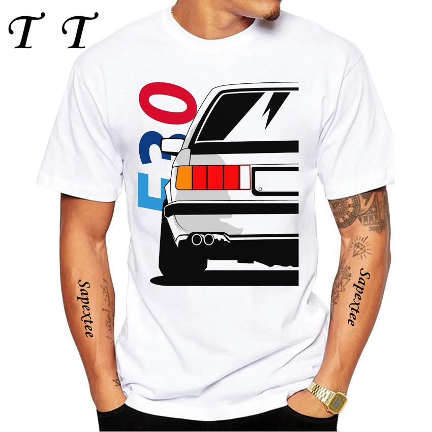 New Summer Men Short Sleeve Drive The Classic Germany EUDM - E34 M5 - X5 E30 Cars Evolution Retro T-Shirt Boy Casual White Tees