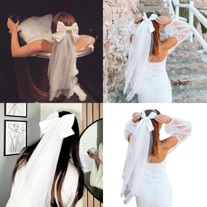 Piękne Welony Ślubne Unikalne Style Welony Ceremonialne Fotogeniczny Dodatek dla Panny Młodej na Spotkania Duchowe