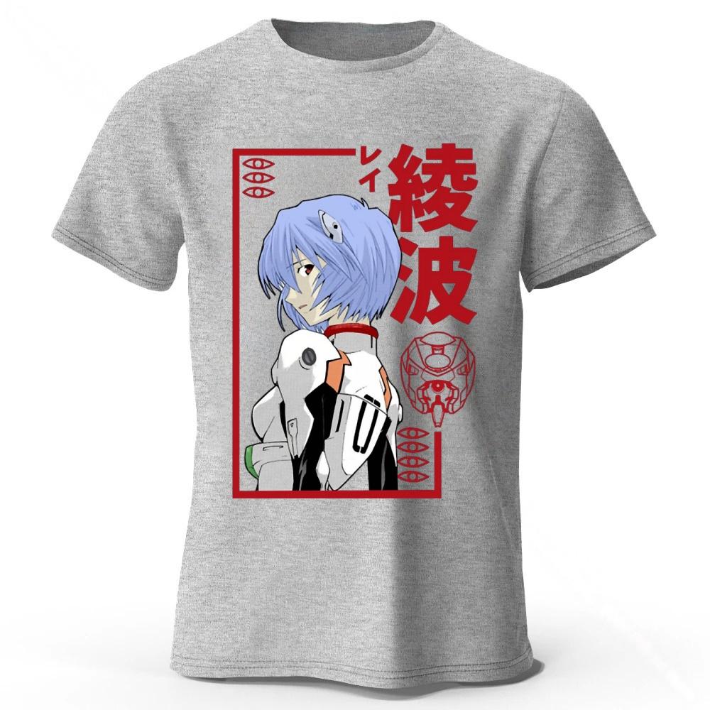 Anime Neon Genesis Evangelion Rei Memorial Edition Pure Cotton Short-Sleeve Men Women Casual Loose Comfortable Sports T-Shirt