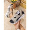 2025 Summer New Arrival Plus Size Chunky Sole Mule-Style Velcro Beach Sandals for Women - Casual Comfortable Women's