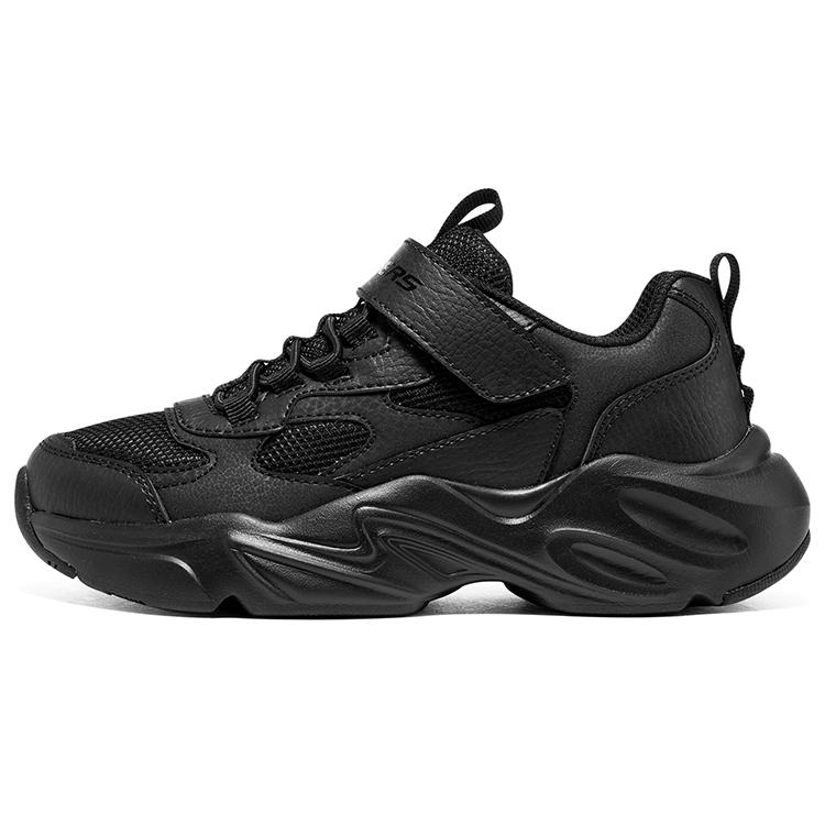 Skechers Comfortable Versatile Classic Shock Absorbing Durable Low Top Casual Shoes Kids Sneaker Black 405204L-BBK