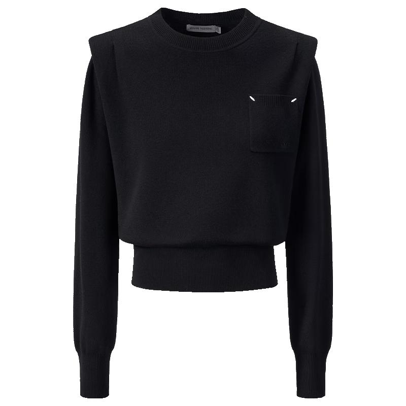 GIOVANNI VALENTINO Women's 30% Wool Blend Crew Neck Knit Sweater