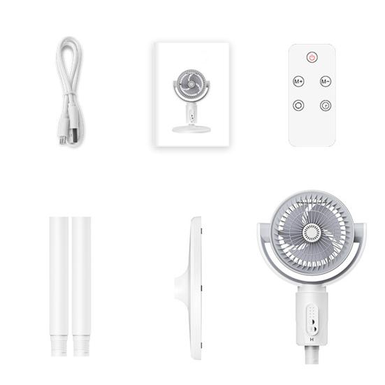 Pedestal Fan Powerful Air Circulator Quiet USB Standing Fan 38-82cm