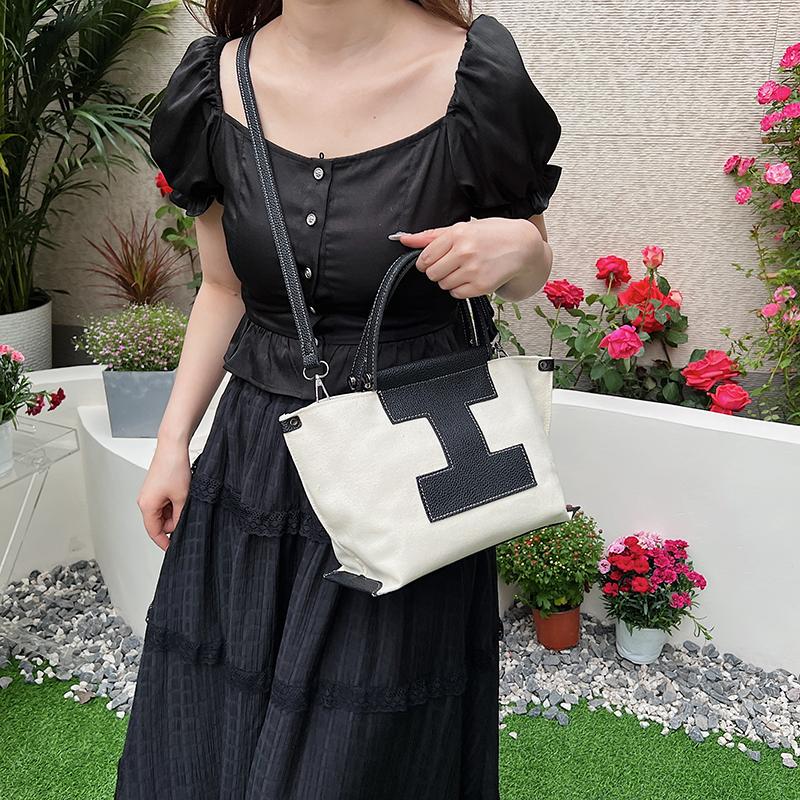 Корейская версия модной контрастной повседневной сумки-тоут для женщин на лето — фото 4