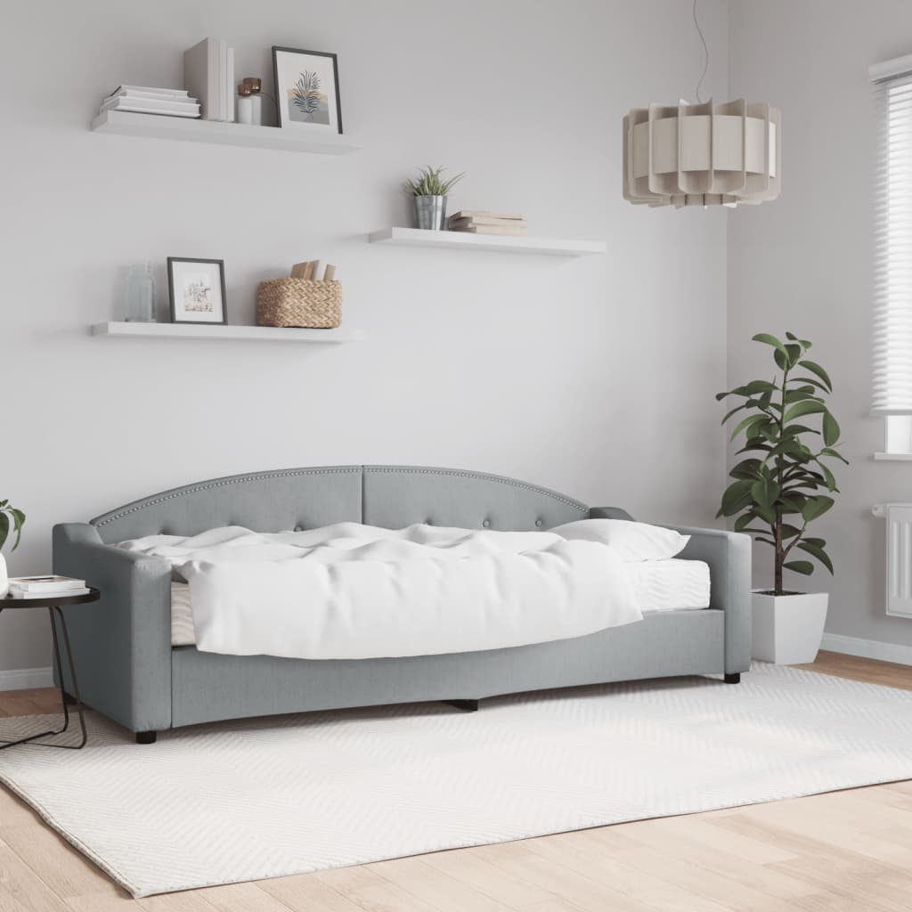 Vidaxl Sofa Z Materacem Do Spania, Jasnoszara, 80X200 Cm, Tkanina