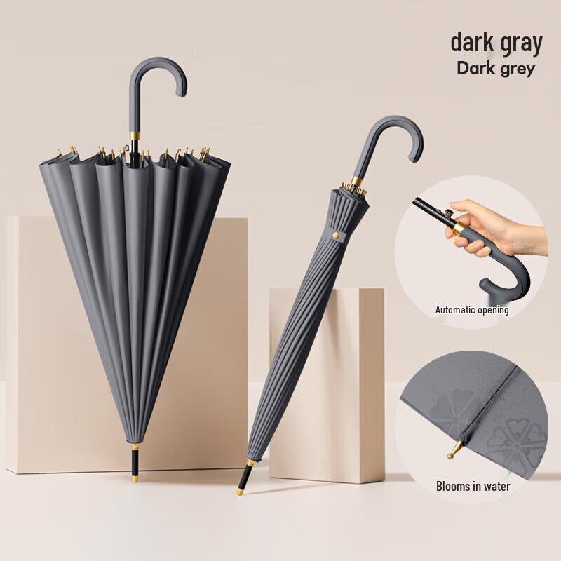 Water-Blooming 24-Rib Straight Umbrella