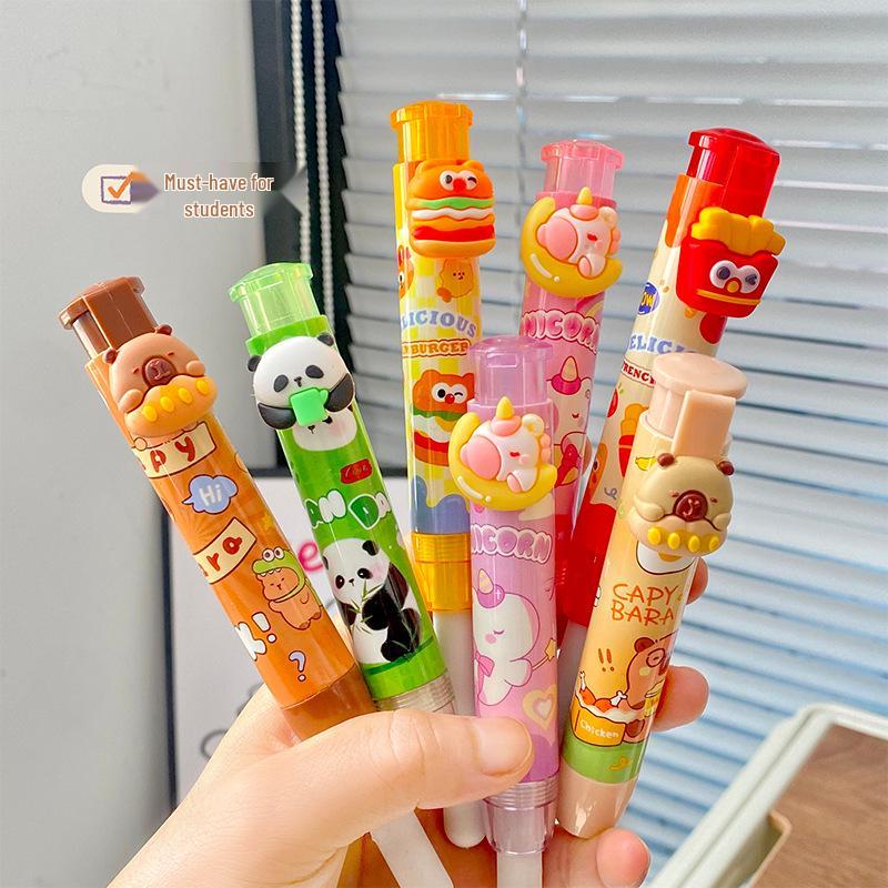 Capybara Cartoon Push-Pull Eraser Refill Pack