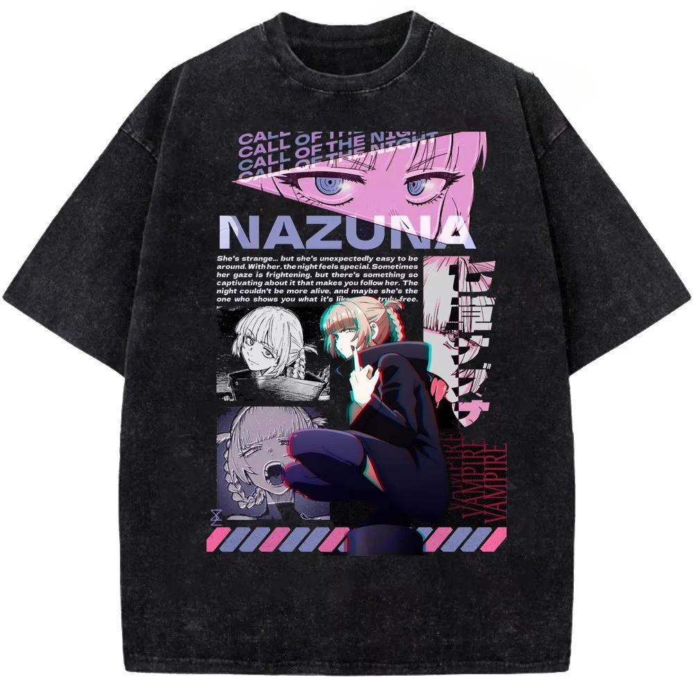 Letnia Wyprzedaż Anime Wezwanie Nocy Płócienna Bawełniana Koszulka Y2k Męska Damska Streetwear Oversize Luźna Wygodna i Wszechstronna