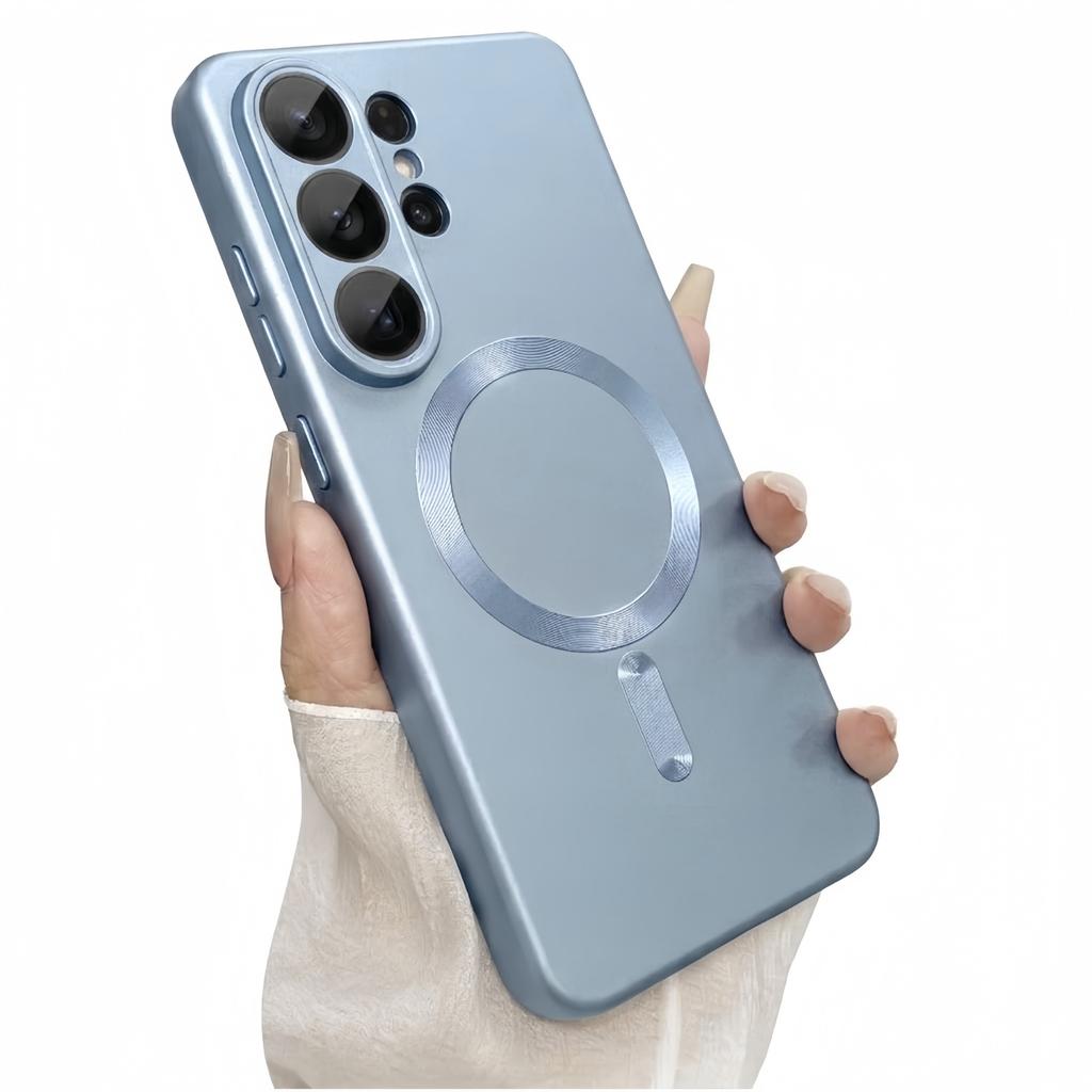 Magnetic for Samsung Galaxy S26 Ultra/S26+/S26 Phone Case, Luxury Matte Soft Silicone Metallic Luster, Camera Lens Protector