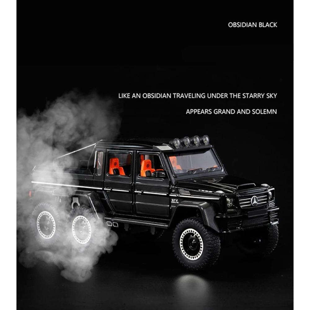 1/20 BENZ G65 G63 6*6 Big Tire Alloy Car Model Diecast Metal Toy Off-Road Vehicles Car Model Sound and Light Simulation Children Gift