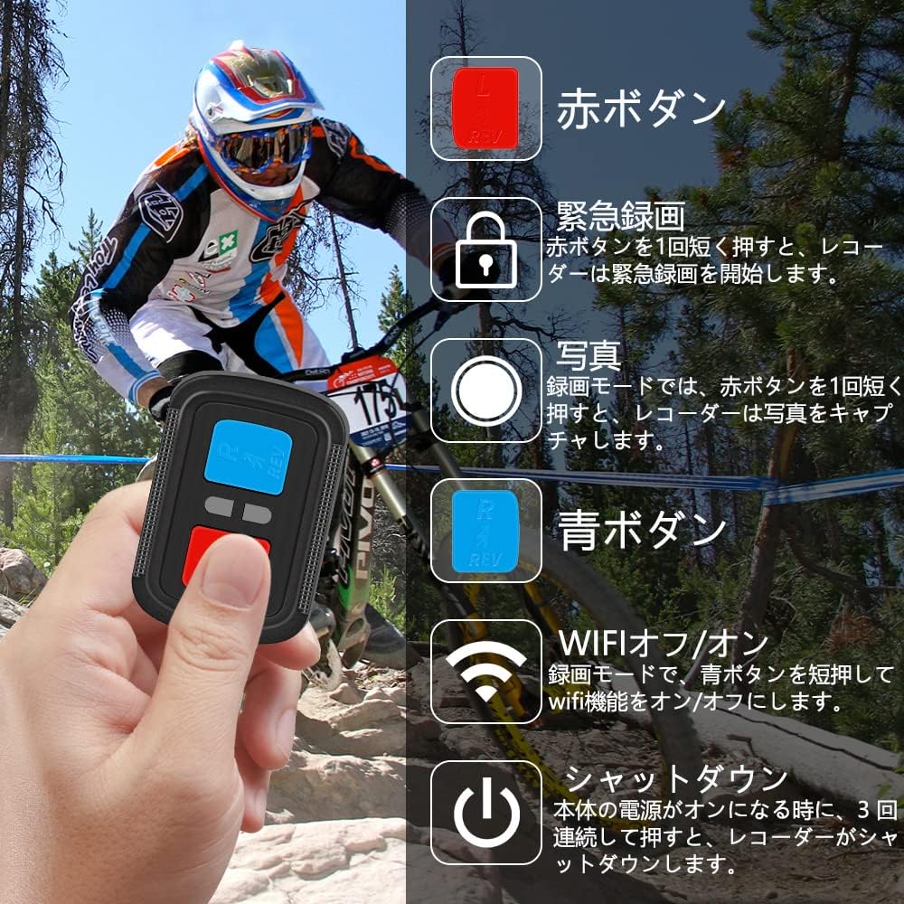 VSYSTO D5S 1080P Motorcycle Dash Cam, Helmet, Camera, WiFi, 150° Wide Angle, Waterproof, Multi-functional