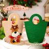Christmas Gift Bags with Handles Santa Reindeer Snowman Holiday Tote Bag Thick Non-Woven Handbag Party Favor Bags for Kids Holiday Events