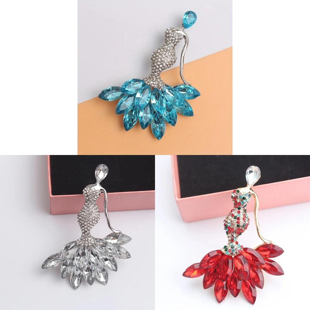 Animal Cheetah Alloy Crystal Mermaid Brooch With Security Pin For Women And Men