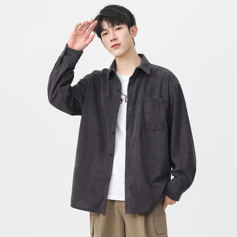 Baleno Men s Loose Fit Corduroy Long Sleeve Shirt Jacket XL