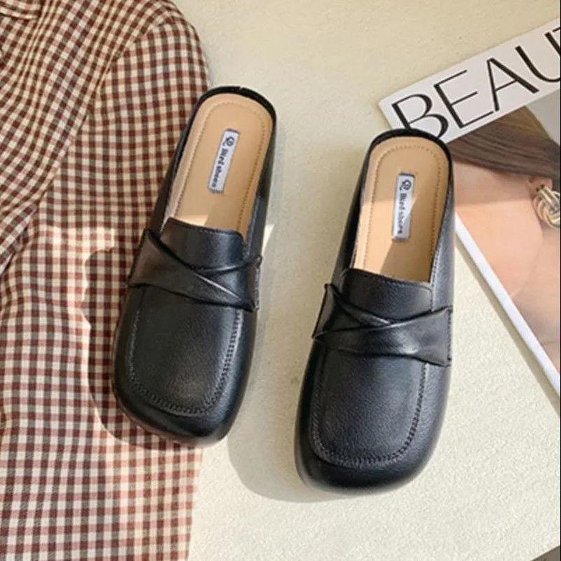 Baotou slippers women's outer wear 2025 summer new one-pedal muller shoes fashionable versatile evening wind lazy half drag