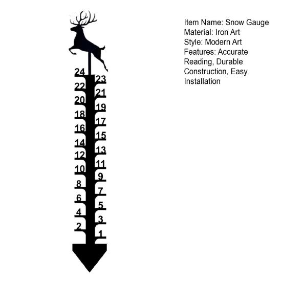 Snow Gauge Outdoor Metal Snowflake Iron Art Snow Gauge Accurate Snowfall Measuring Gauge Windproof Snow Ruler Christmas Yard Lawn Garden Decor
