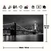2D Monochrome NYC Backdrop, Brooklyn Bridge Photography Background