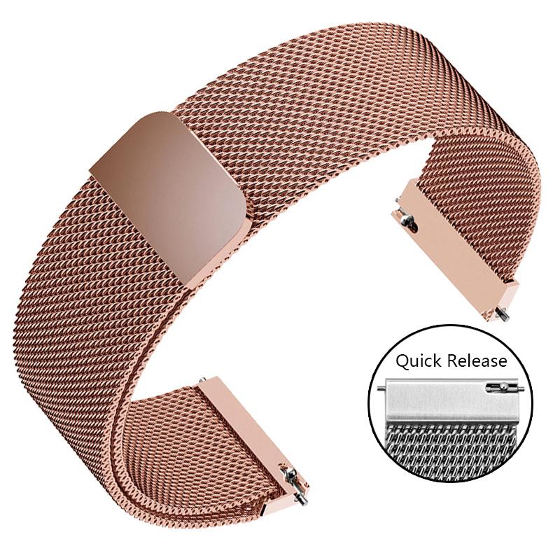 

Huawei B2 B3 B5 B6 Watchband Magnetic Buckle Quick Release Strap Replacement Smart Sport Fashion Wristbands Watches Accessories B5-18mm рожевий колір золота