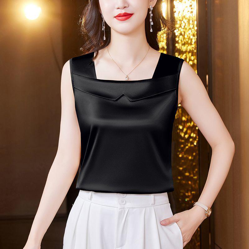 Plus Size Satin Camisole - New Summer Style Sleeveless Outerwear & Innerwear Top for Women