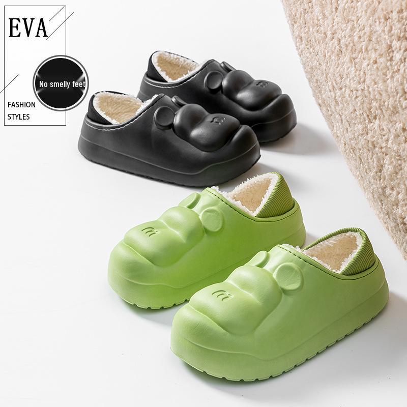 Höst/Vinter Vattentäta Tecknade Bomullstofflor: Plysch, Förtjockad, Varm, EVA-sula, Unisex.