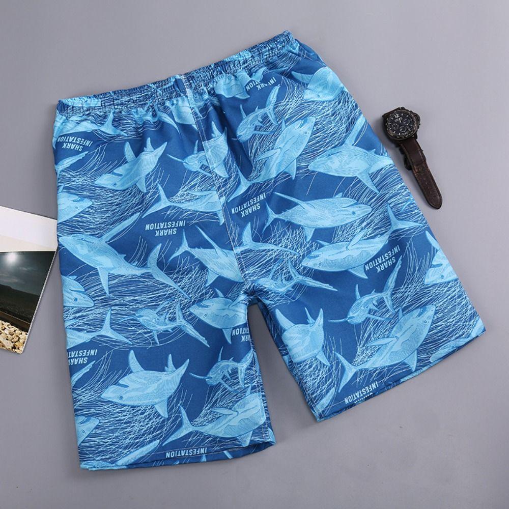 Men Swimming Shorts Trunks Summer Print Surf Shorts New Quick Dry Beach Shorts