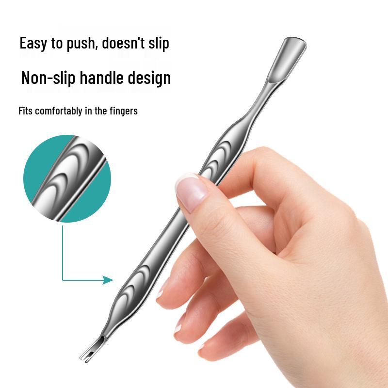 Professionelles Maniküre-Werkzeugset: Hornhautgabel & Messer, Nagelhautscheren, Stahlschieber