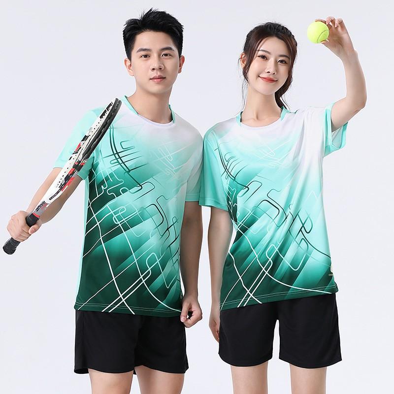 Unisex Quick-Dry Sport Set Running Tennis Volleyball Training Competition Soft Breathable Short Sleeve Athletic Outfit