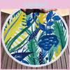 Soft And Absorbent Large Round Beach Towel With Classic Flowers Print For Outdoor Use