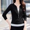 Navava Women Layered Zipper PoinT Long Sleeve T shirT nT3247
