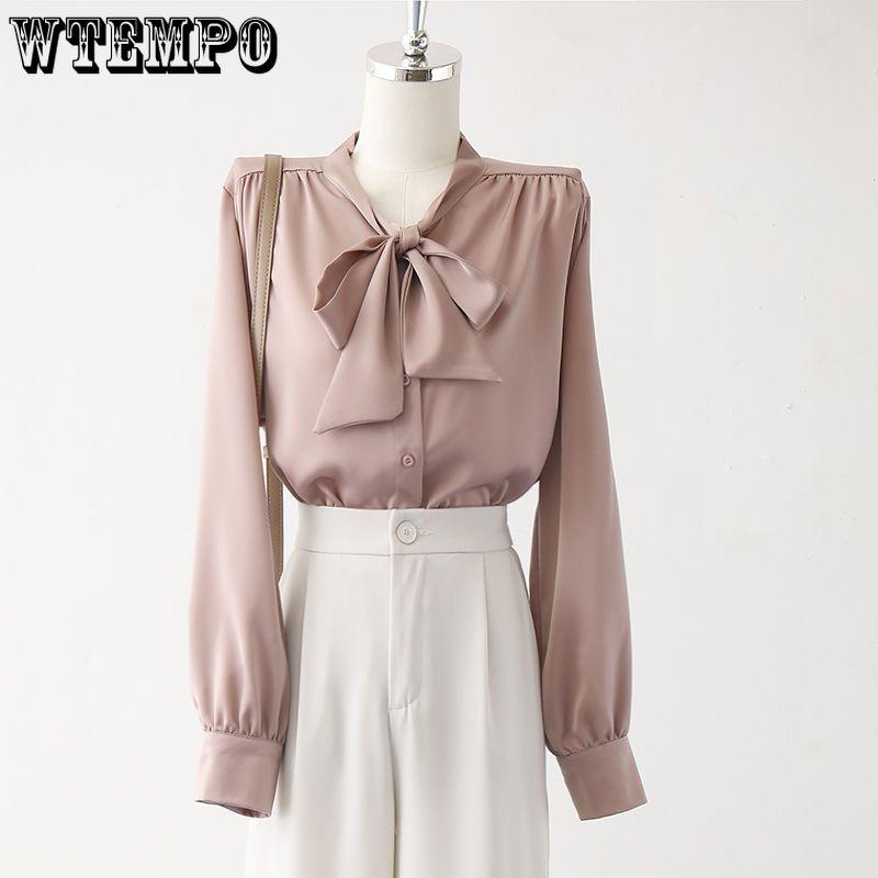 French Retro Bow Shirt Autumn New Top Women's Long Sleeved Shirt