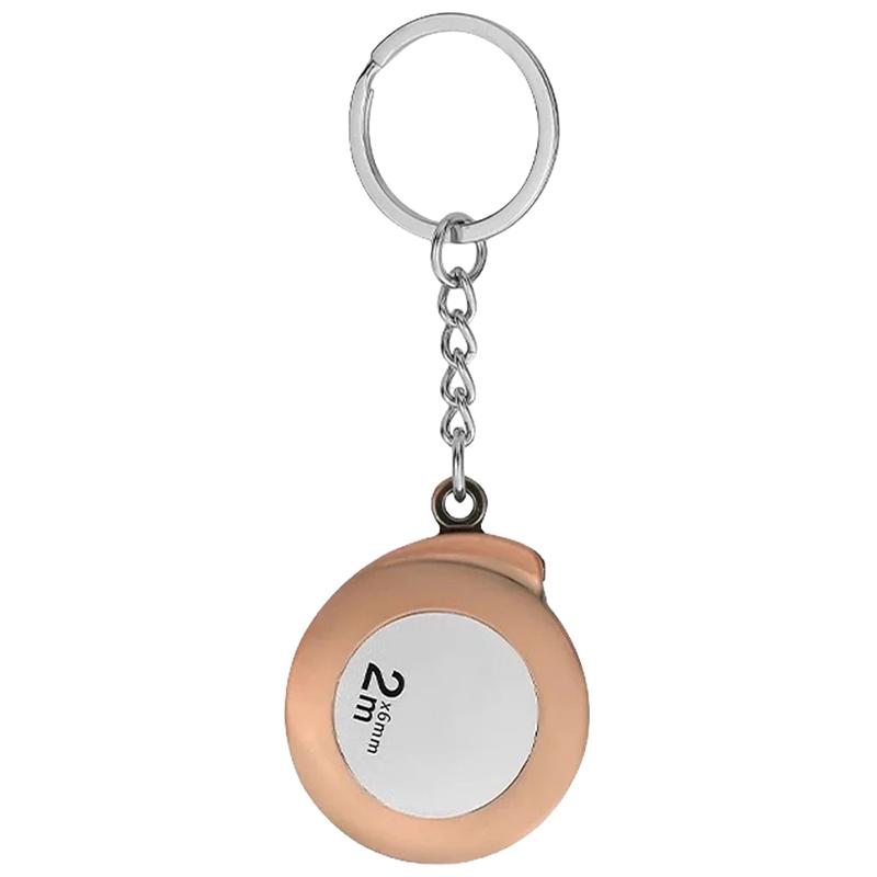 

1Pc 2M Stainless Steel Tape Measurement Keychain Measure Portable Home Measuring Ruler Soft Steel Tape Measure Easy To Carry медный