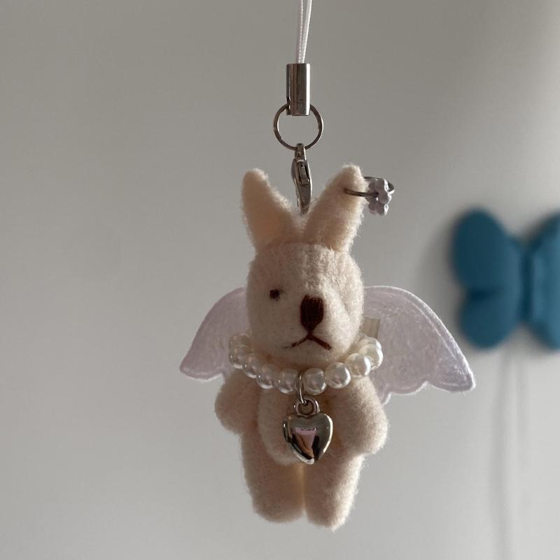 Rabbit Keychain Handbag Hanging Pendant Keyrings Alloy Material Gift for Women