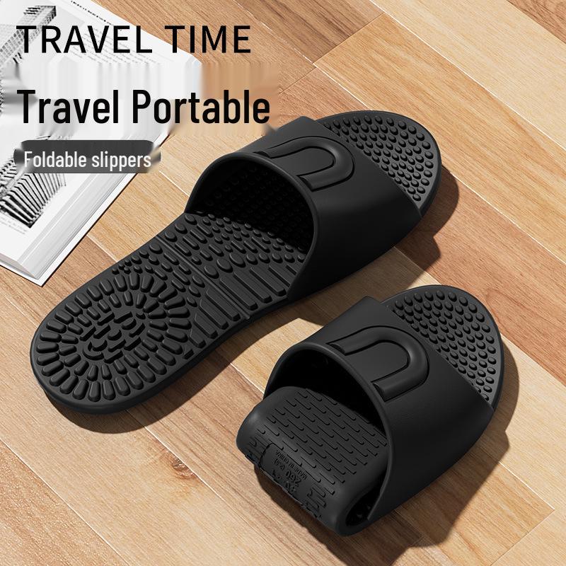 Women's Minimalist Foldable EVA Bathroom Slippers - Silent, Odor-Resistant, Anti-Slip for Travel & Hotel Use