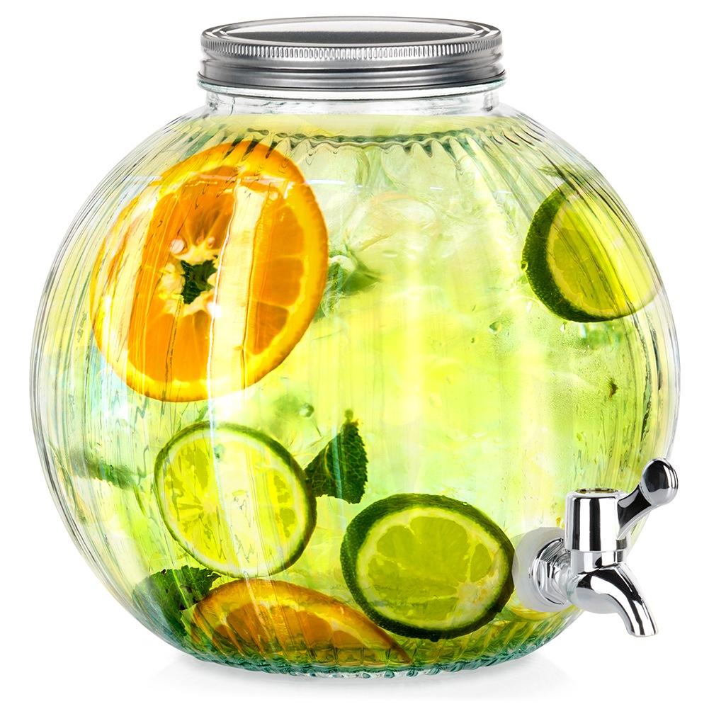 Słój Słoik Do Napojów Z Kranikiem Szklany Dystrybutor Na Napoje Kulka 5.5L EXCELLENT HOUSEWARE 139774