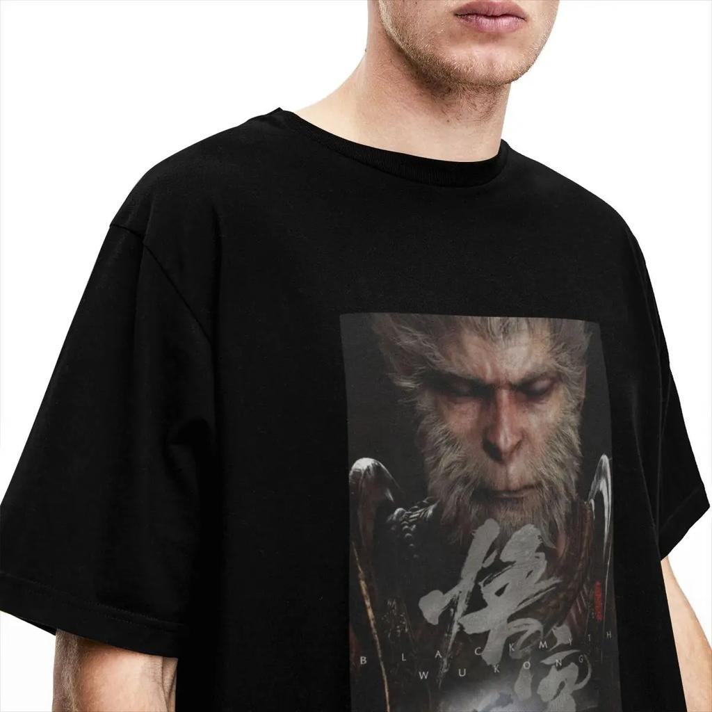 Unique Black Myth Wukong Game 2024 T-Shirt Men Women Crew Neck Cotton Monkey Lover Short Sleeve Tees Classic Tops