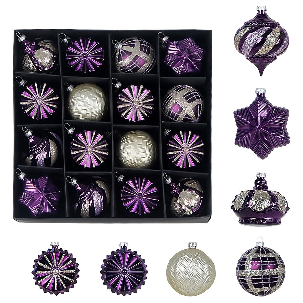 Christmas Ball Ornaments 6 Set, Electroplated Painted Hanging Tree Decorations with Gift Box