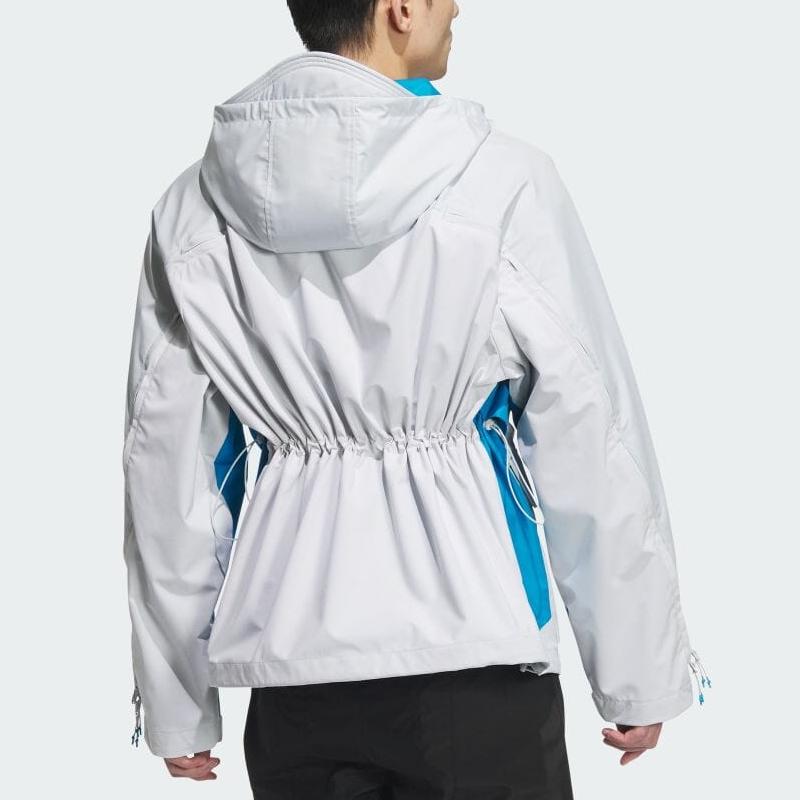 Adidas Originals X Ordinary People Collaboration FW24 Fashion Loose Hooded Waterproof Jacket Men Jacket Clear-Gray JN5824