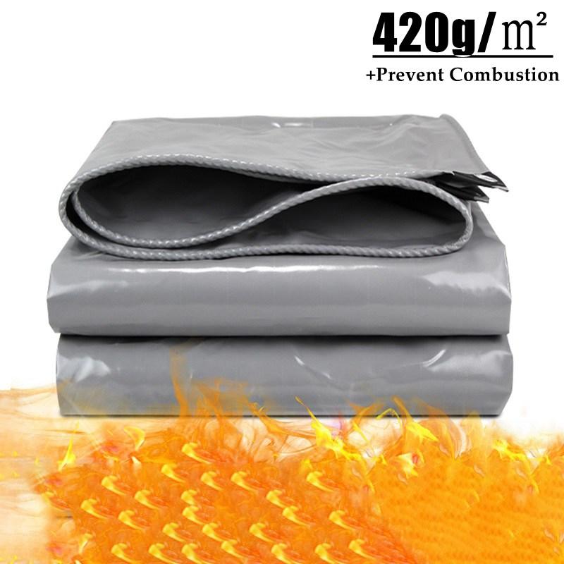 Graues Hochleistungs-PVC-Plane Flammhemmend Outdoor Campingzelt Pergola Balkon Sonnenschutz UV-Beständig LKW-Plane Segeltuch