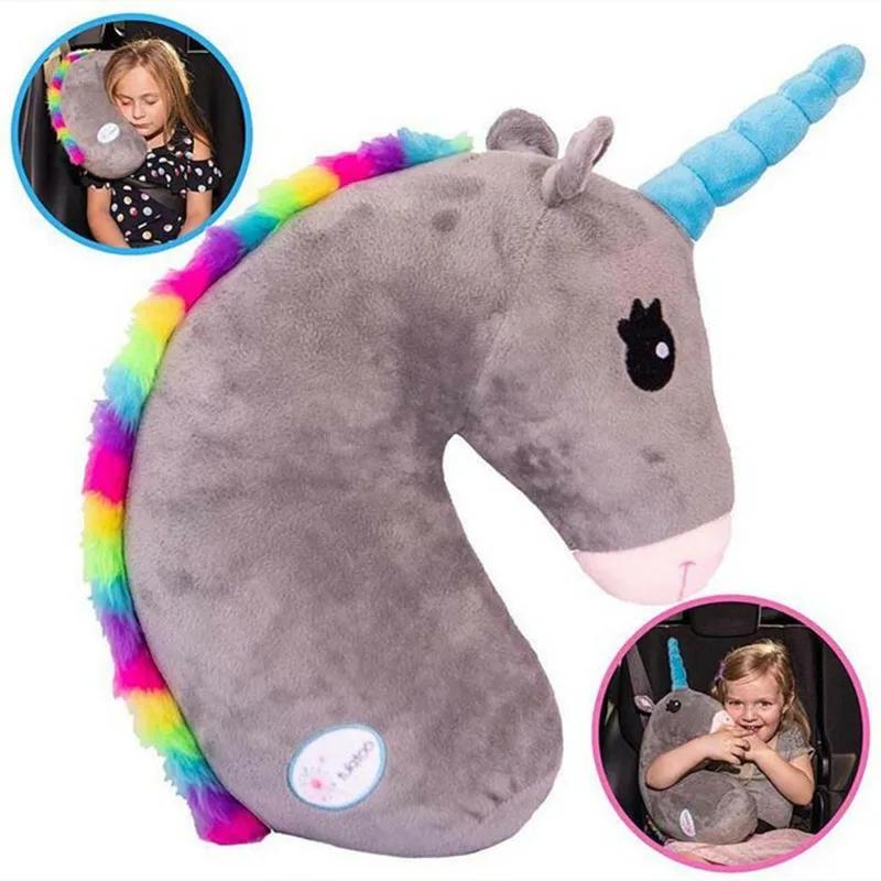

Cartoon Unicorn Pillow Stuffed Animal Car Seat Belt Cover Plush Toys Soft Kids Pillow Children Waist Cushion Safety Shoulder Pad