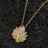 Hip Hop Style Copper Set with Zircon Wukong Pendant Fried Dough Twists Chain European and American Personality Men's Necklace Hip Hop Jewelry
