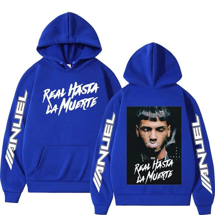 Long Sleeve Clothes Rapper Anuel Pullover Real Hasta La Muerte Print Autumn Fleece Hoodie Regular Fashion Streetwear