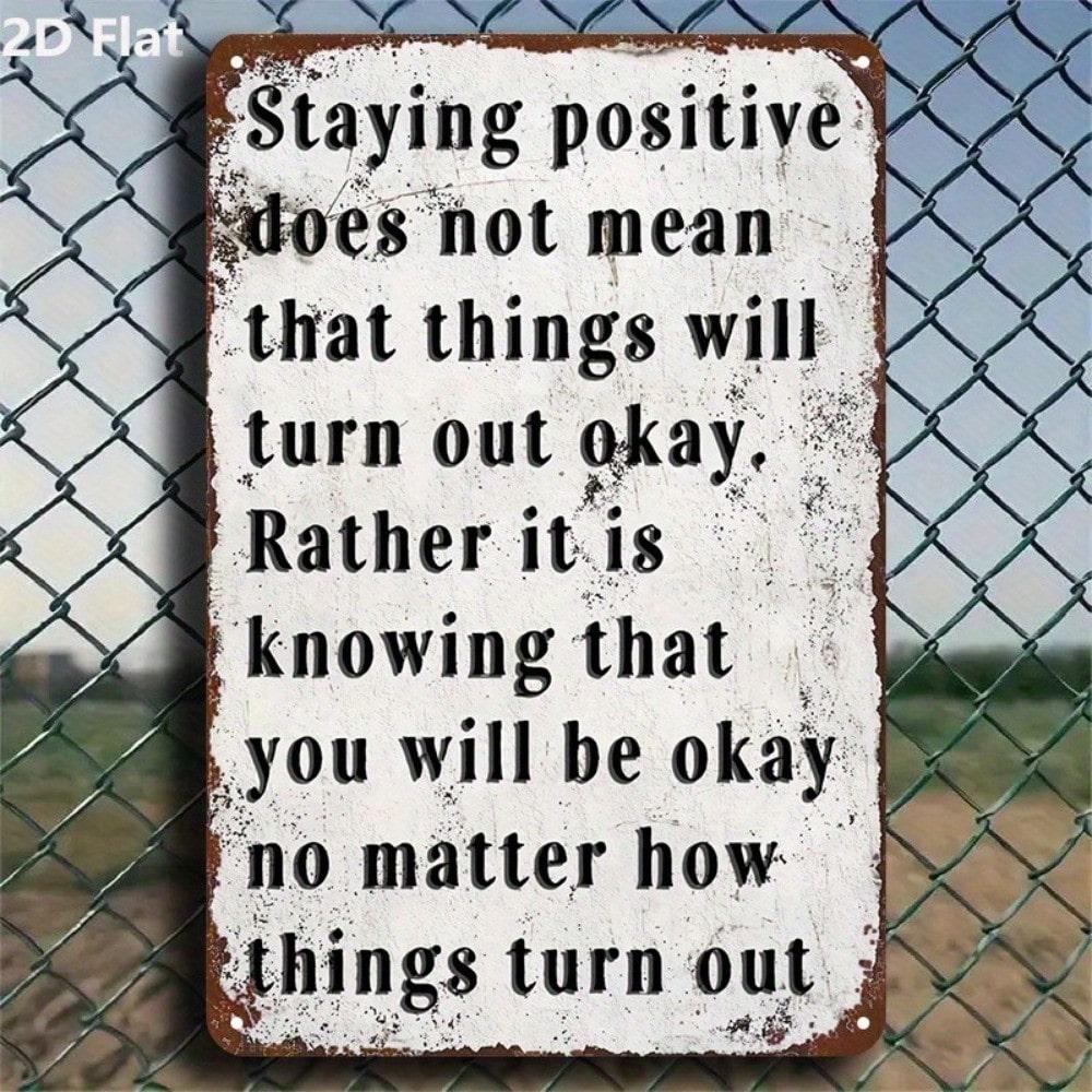 Motivational Metal Tin Sign Vintage Wall Art Office Decor Positive Quote Resilient Life 20x30