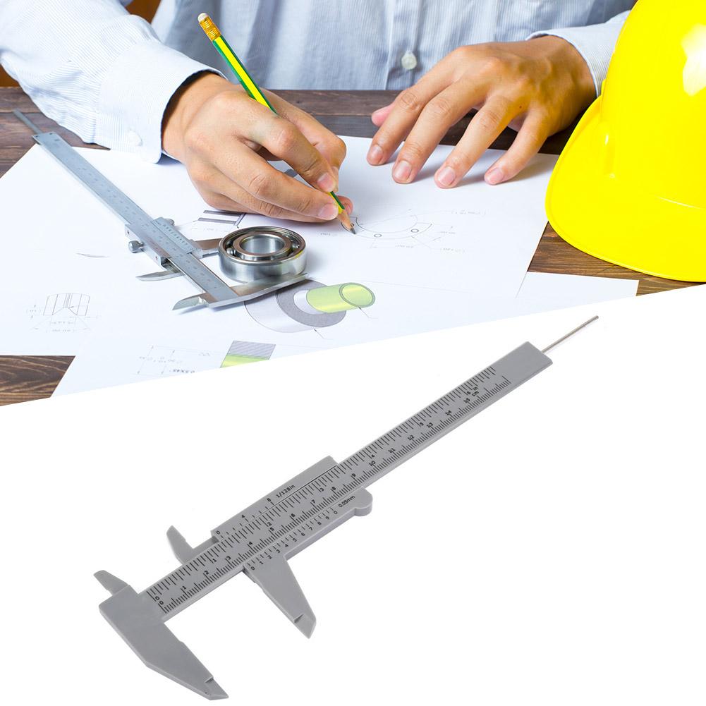 Calibro a corsoio in plastica ad alta precisione 150 mm strumento di misurazione 0,5 mm(Grigio)