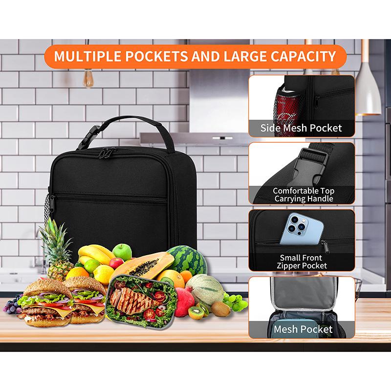 Oxford Cloth Insulated Business Handbag Portable Bento Lunch Bag Ice Pack