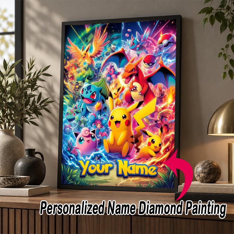 Personalized Charizard Diamond Art Custom Name 5D Diamond Painting Full Drill DIY Craft