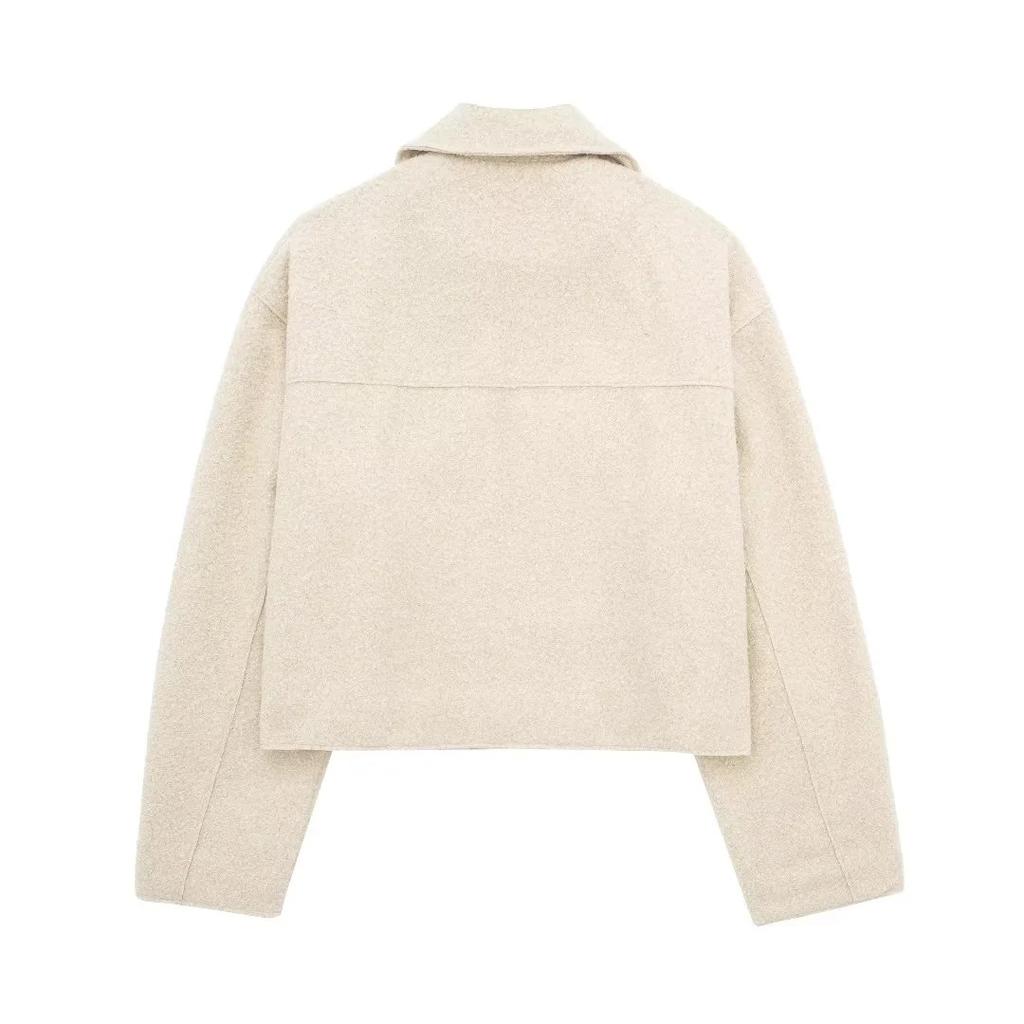 New autumn and winter women's clothing, European and American casual beaded leather short jacket