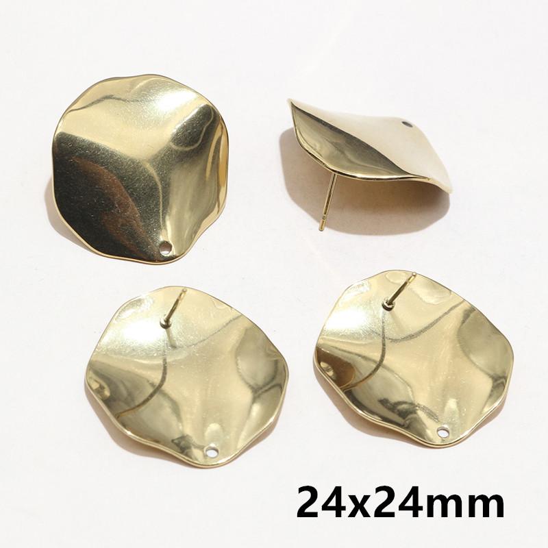 20pcs Irregular Polygonal Geometric Earring Stud Posts Stainless Steel Gold DIY Earrings Jewelry Making Accessories Findings